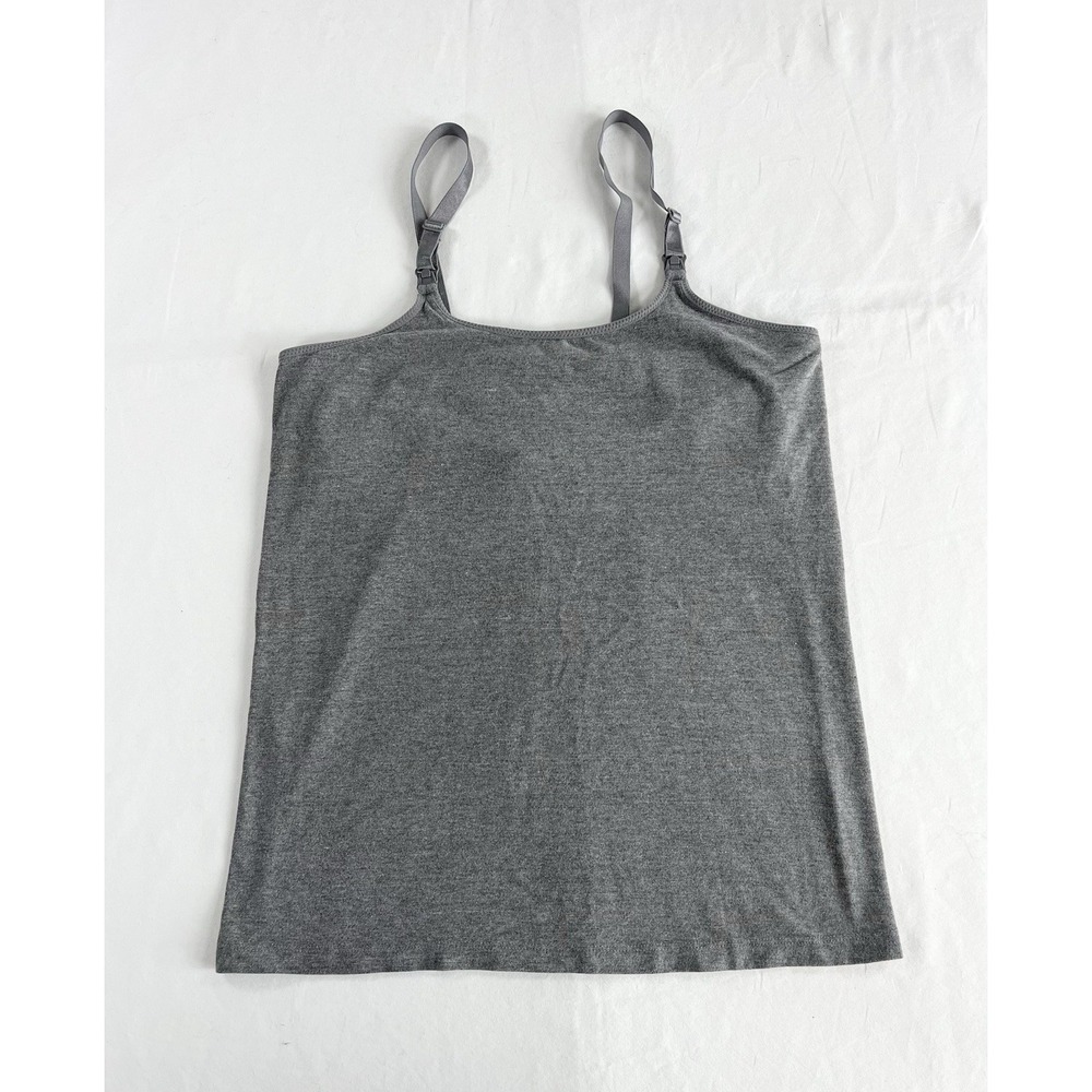 a:glow Maternity Nursing Cami Tank Top Small S Gray Heather Stretch Clip Down